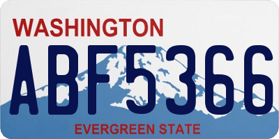 WA license plate ABF5366