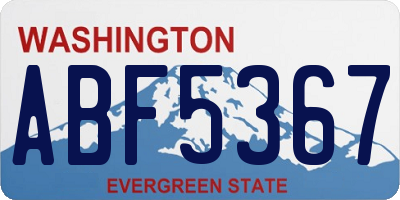 WA license plate ABF5367