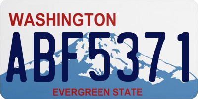 WA license plate ABF5371
