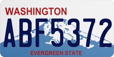 WA license plate ABF5372