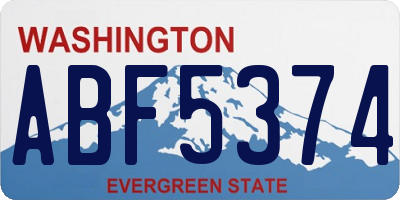 WA license plate ABF5374