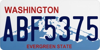 WA license plate ABF5375