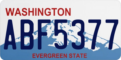 WA license plate ABF5377