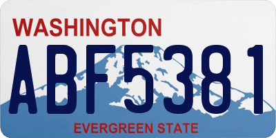 WA license plate ABF5381