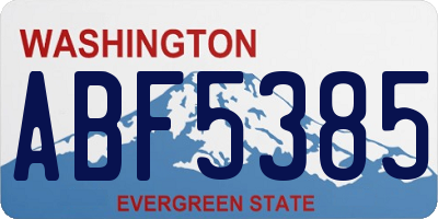 WA license plate ABF5385