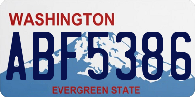 WA license plate ABF5386