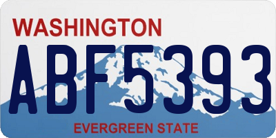 WA license plate ABF5393