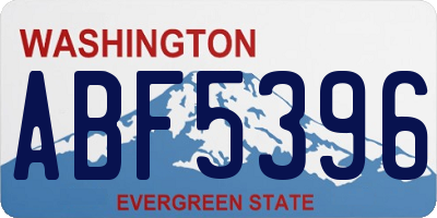 WA license plate ABF5396