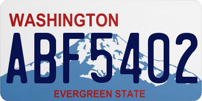 WA license plate ABF5402