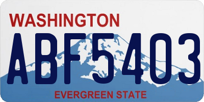 WA license plate ABF5403