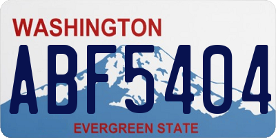 WA license plate ABF5404