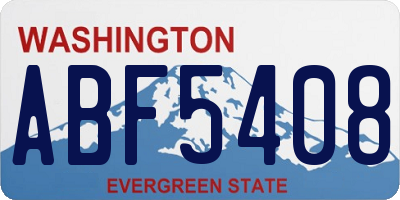 WA license plate ABF5408