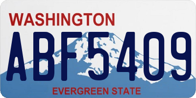 WA license plate ABF5409