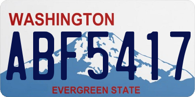 WA license plate ABF5417