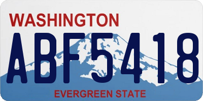 WA license plate ABF5418