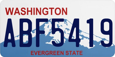 WA license plate ABF5419