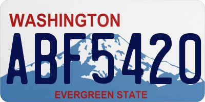 WA license plate ABF5420