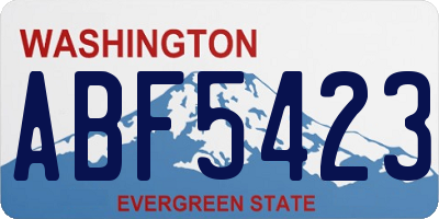 WA license plate ABF5423