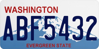 WA license plate ABF5432