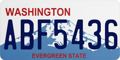 WA license plate ABF5436