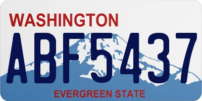 WA license plate ABF5437