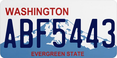 WA license plate ABF5443