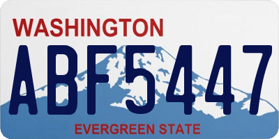 WA license plate ABF5447