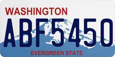 WA license plate ABF5450