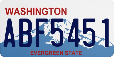 WA license plate ABF5451