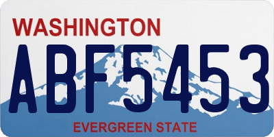 WA license plate ABF5453