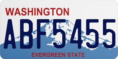 WA license plate ABF5455
