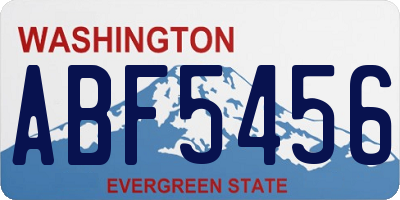 WA license plate ABF5456