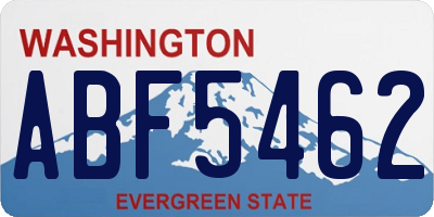 WA license plate ABF5462