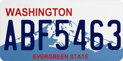 WA license plate ABF5463