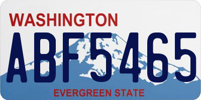 WA license plate ABF5465