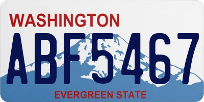 WA license plate ABF5467
