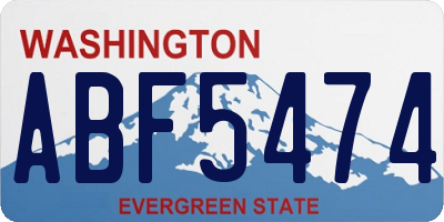 WA license plate ABF5474