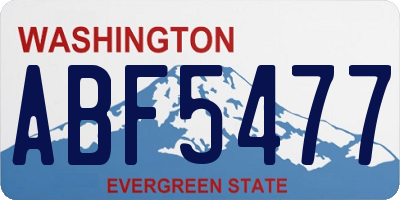 WA license plate ABF5477
