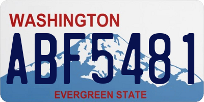 WA license plate ABF5481