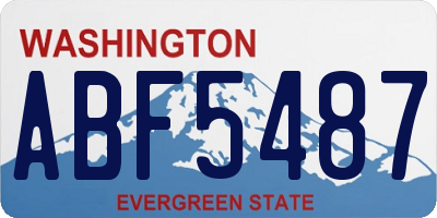 WA license plate ABF5487