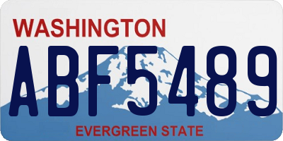 WA license plate ABF5489