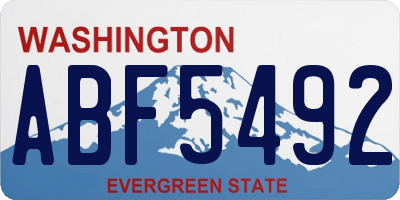 WA license plate ABF5492