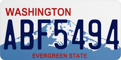 WA license plate ABF5494