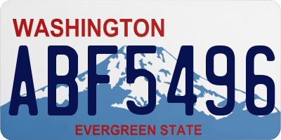 WA license plate ABF5496