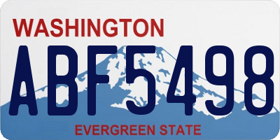 WA license plate ABF5498