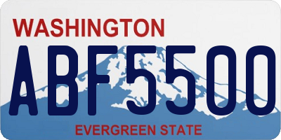 WA license plate ABF5500