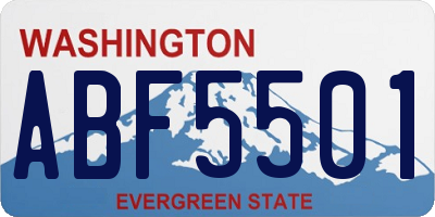 WA license plate ABF5501