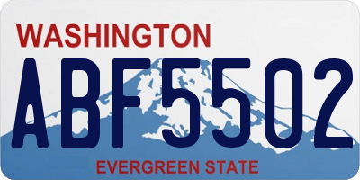 WA license plate ABF5502