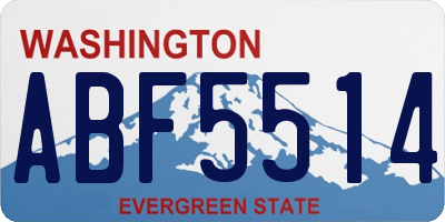 WA license plate ABF5514