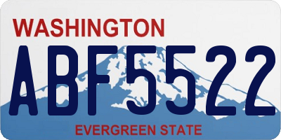 WA license plate ABF5522